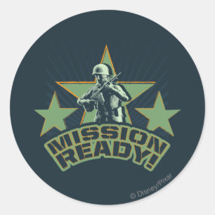 Sticker Rond Sarge de l'armée : prêt à la mission