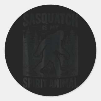 Sticker Rond Sasquatch est mon animal spirituel drôle amateur d