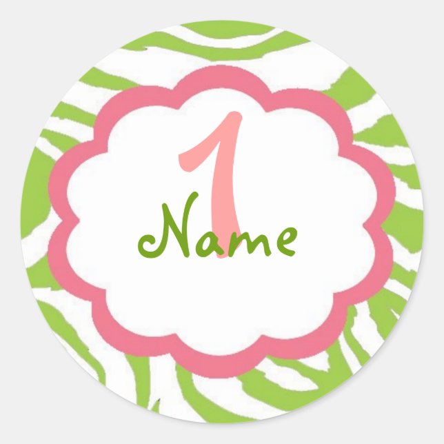 Sticker Rond Sassy Baby Girl 1er anniversaire (Devant)
