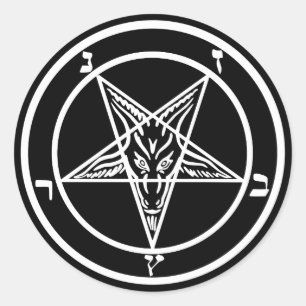 Sticker Rond Satan Baphomet