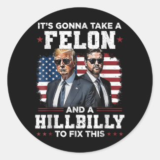 Sticker Rond Satire politique - Trump Vance Fixer l'Amérique