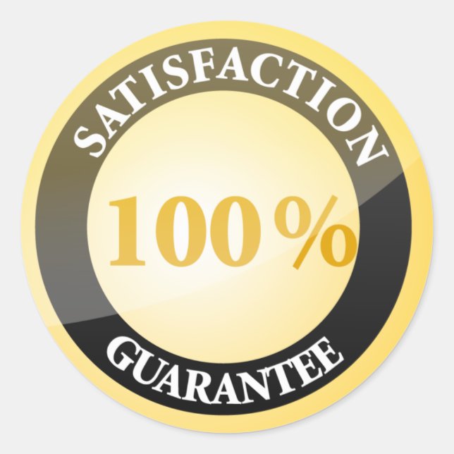 Sticker Rond Satisfaction 100% garantie (Devant)