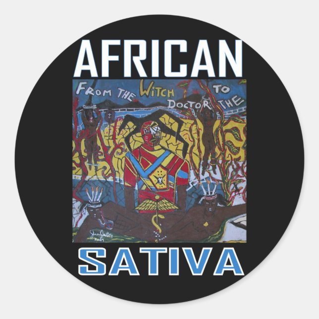 STICKER ROND SATIVA AFRICAIN (Devant)