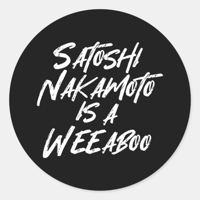 STICKER ROND SATOSHI NAKAMOTO EST UN STICKE ROND CLASSIQUE WEEB (Devant)