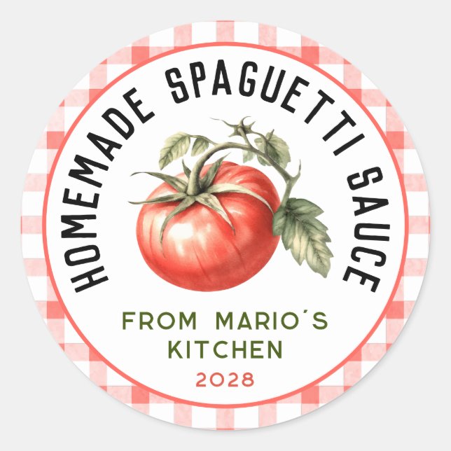 Sticker Rond Sauce spaghetti pour conserve maison (Devant)