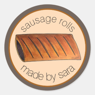 Sticker Rond Saucisson Maison Roule Pâtisserie Britannique Cuit