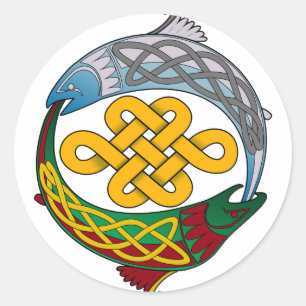 Sticker Rond Saumon celte