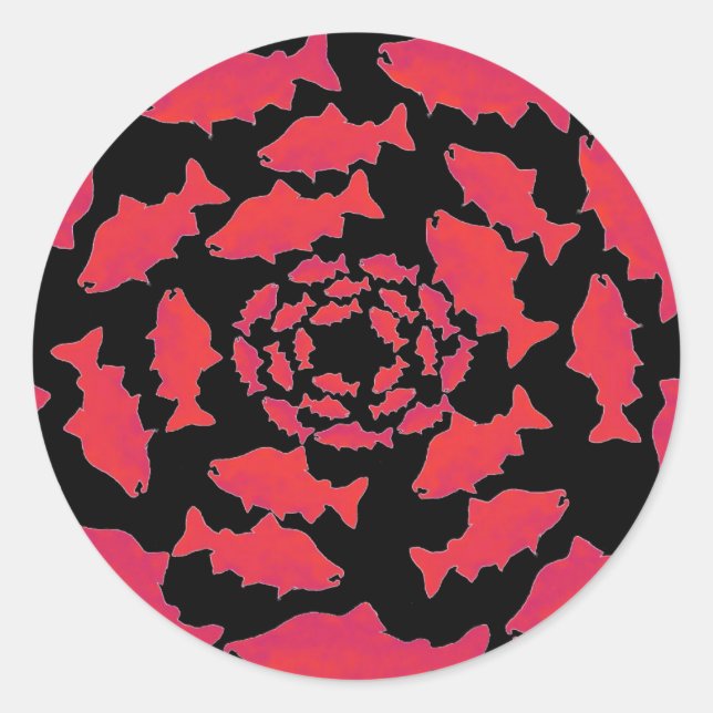 Sticker Rond Saumon rouge (Devant)
