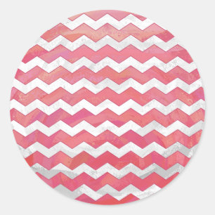 Sticker Rond Saumon Swirl Chevron Motif