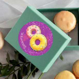 Sticker Rond Saupoudrage mignon huit arrosages violets