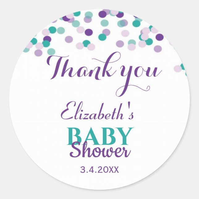 Sticker Rond Saupoudrer bébé | BABY SHOWER (Devant)