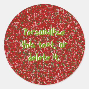 Sticker Rond Saupoudrer de bonbons avec des TICKERS Pois, rouge