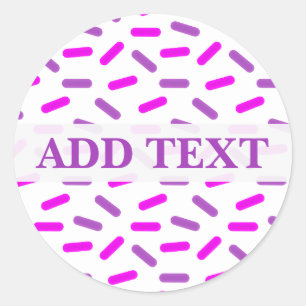 Sticker Rond Saupoudrer rose et violet Motif Personnalisé