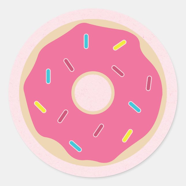 Sticker Rond Saupoudrer rose Fille Donut fête d'anniversaire (Devant)