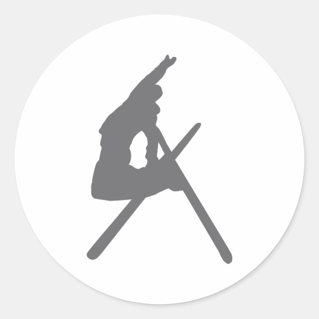 Sticker Rond saut à ski skieur saut (Devant)