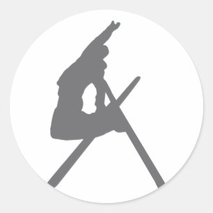 Sticker Rond saut à ski skieur saut