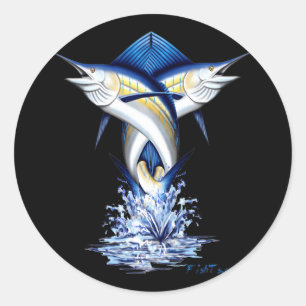 Sticker Rond Sauter tordu de Marlins