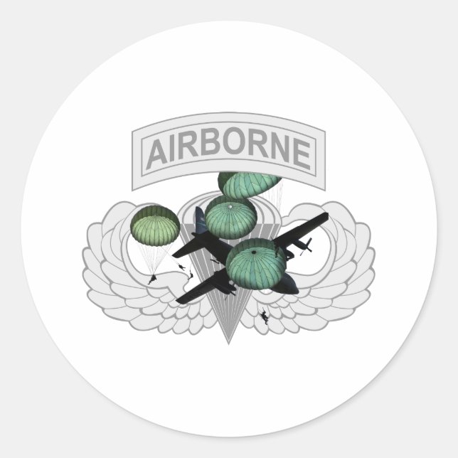 Sticker Rond Sauts en vol avec ailes (Devant)
