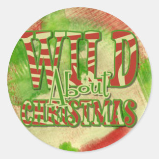 Sticker Rond sauvage à propos de noël rétro vintage