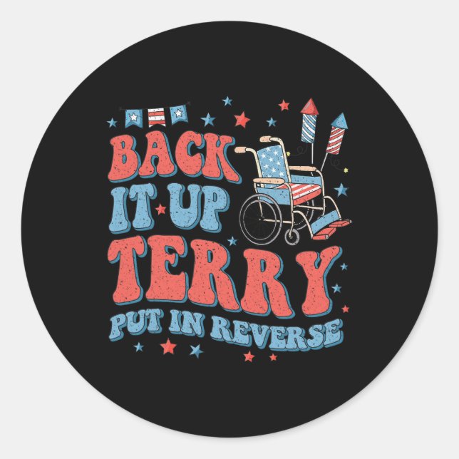Sticker Rond Sauvegarde super Terry Placez-Le Dans Le Feu Inver (Devant)