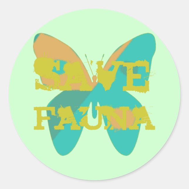 Sticker Rond Sauver la faune (Devant)