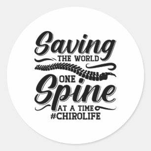 Sticker Rond Sauver Le Monde Chiropratique Chiropracteur Chirop