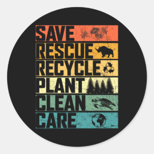 Sticker Rond Sauver les abeilles Secourir les animaux Plantes A