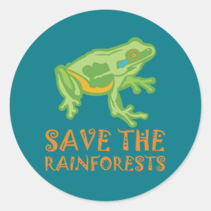 Sticker Rond sauver les forêts tropicales Grenouille des arbres