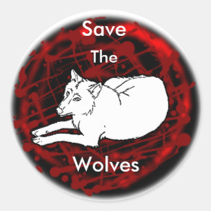 Sticker Rond sauver les loups