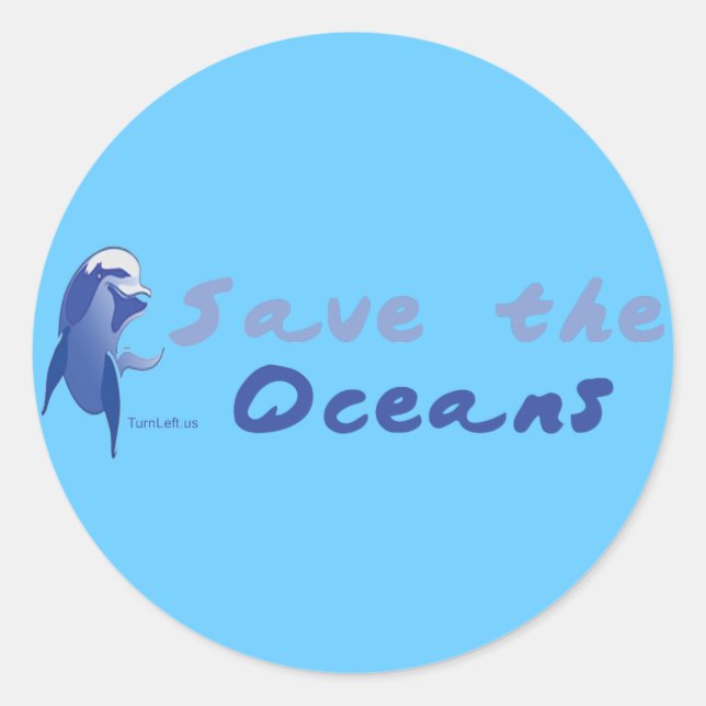 STICKER ROND SAUVER LES OCÉANS (Devant)