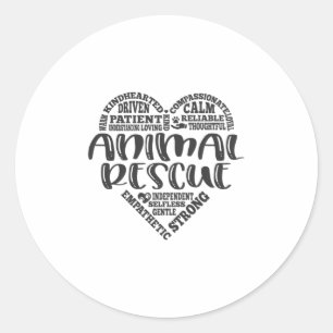 Sticker Rond sauvetage animal, adoption, accueil animal