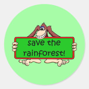 Sticker Rond sauvez la forêt tropicale