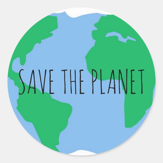Sticker Rond Sauvez la planète Terre (Devant)