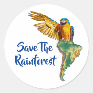 Sticker Rond Sauvez La Rainforest