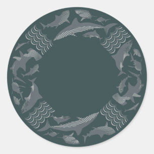 Sticker Rond Sauvez la vie des requins