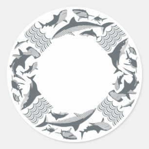 Sticker Rond Sauvez la vie des requins