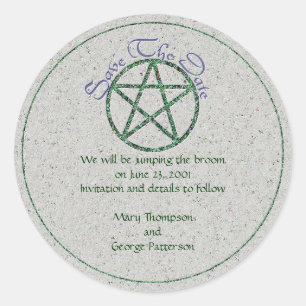 Sticker Rond Sauvez l'autocollant de Handfasting de date