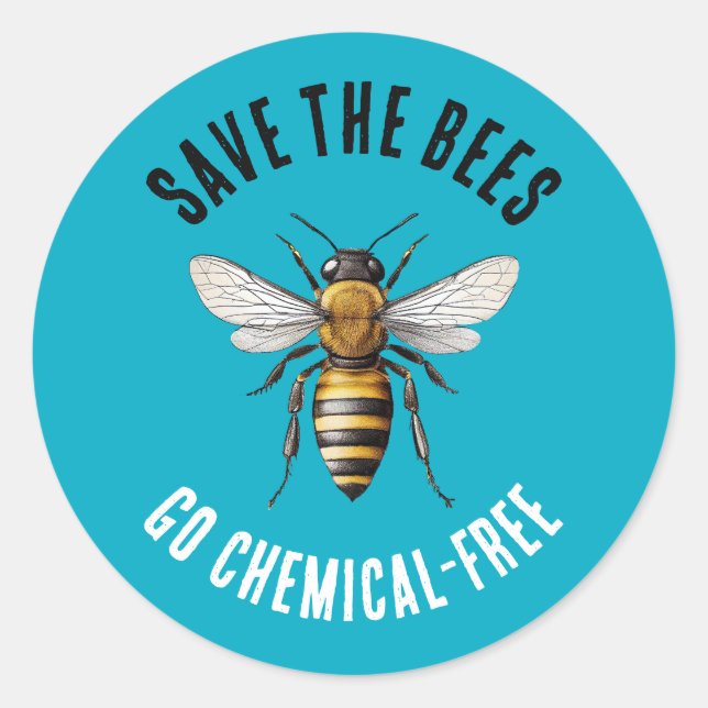 Sticker Rond Sauvez le bleu des abeilles (Devant)