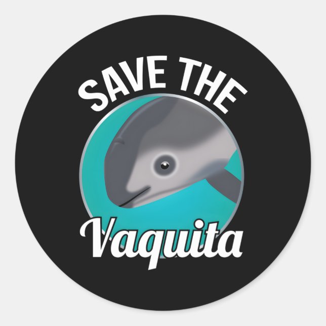 Sticker Rond Sauvez le marsouin rare Vaquita Cochito (Devant)