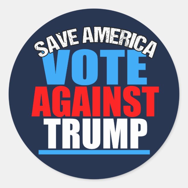 Sticker Rond Sauvez le vote de l'Amérique contre Trump (Devant)