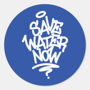 Sticker Rond Sauvez l'eau maintenant