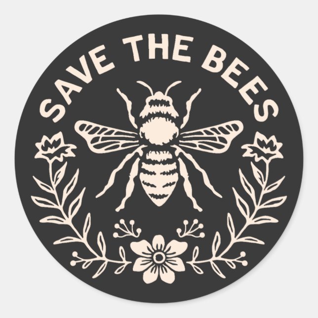 Sticker Rond Sauvez les abeilles (Devant)