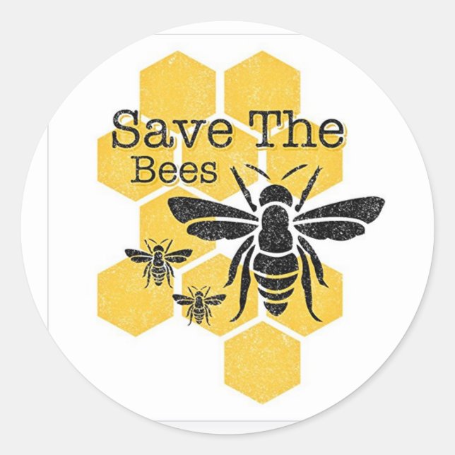 Sticker Rond Sauvez les abeilles (Devant)