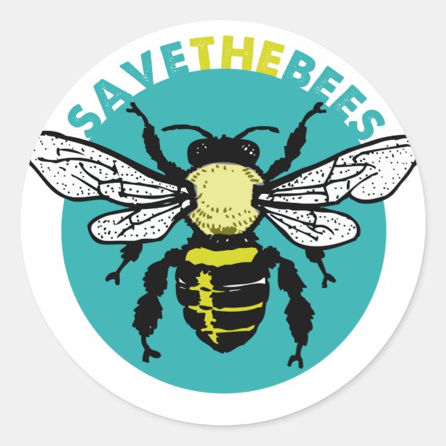 Sticker Rond Sauvez les abeilles (Devant)