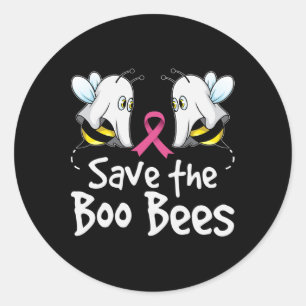 Sticker Rond Sauvez les abeilles Boo Sensibilisation au cancer 