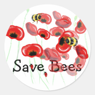 Sticker Rond Sauvez les abeilles et vous vous sauvez vous-même 