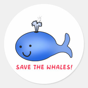 Sticker Rond Sauvez les baleines !