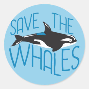 Sticker Rond Sauvez les baleines