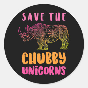 Sticker Rond Sauvez Les Droits Des Animaux De Chubby Unicorns