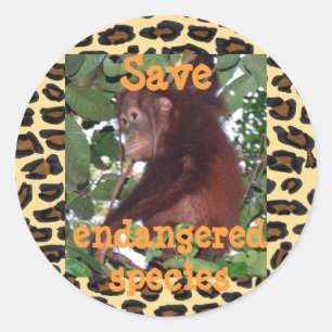 Sticker Rond Sauvez les espèces en péril Faune